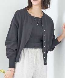 abahouse mavie(ａｂａｈｏｕｓｅ　ｍａｖｉｅ)/【アンサンブル対応】麻タッチキーネック2WAYカーデ/チャコールグレー