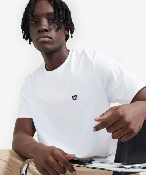 ＡＩＧＬＥ MEN(エーグル　メンズ)/オーガニックコットン ワンポイントロゴ クルーネック半袖Tシャツ/ホワイト