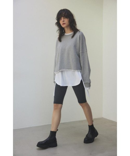 BLACK BY MOUSSY(ブラックバイマウジー)/tereko half leggings/C.GRY