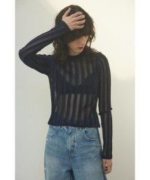 BLACK BY MOUSSY/sheer stripe tops/505932652