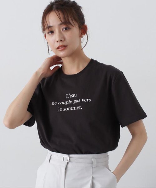 N Natural Beauty Basic(エヌナチュラルビューティベーシック)/タイプライター風ロゴTシャツ/チャコール