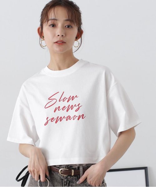 N Natural Beauty Basic(エヌナチュラルビューティベーシック)/クロップドビッグロゴTシャツ/オフ