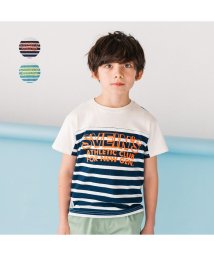 Crescent(クレセント)/【子供服】 crescent (クレセント) ロゴプリントボーダー半袖Tシャツ 80cm～130cm N32801/ネイビー
