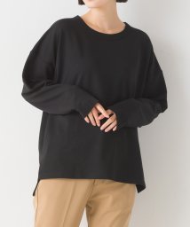OMNES(オムネス)/【OMNES】+3℃蓄熱ストレッチ長袖スリットTシャツ/ブラック