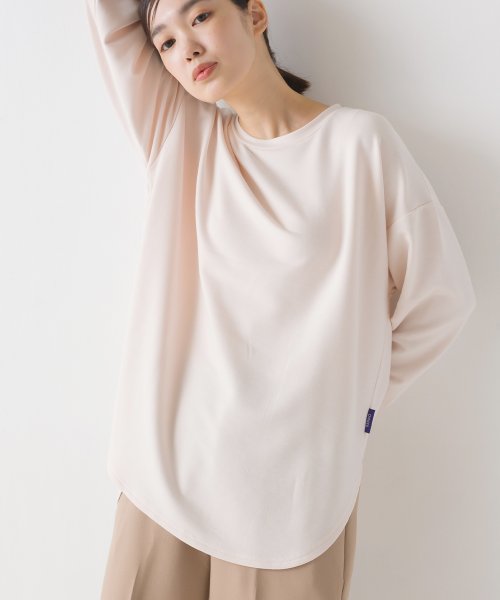 OMNES(オムネス)/【OMNES】+3℃蓄熱ストレッチ 裾ラウンド長袖Tシャツ/アイボリー