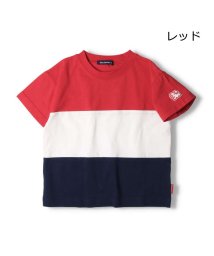 moujonjon(ムージョンジョン)/【子供服】moujonjon (ムージョンジョン) 3段切替半袖Tシャツ 80cm～140cm M32804/レッド