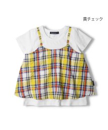 moujonjon/【子供服】 moujonjon (ムージョンジョン) マドラスチェックレイヤード風半袖Tシャツ 80cm～140cm M42803/505934031