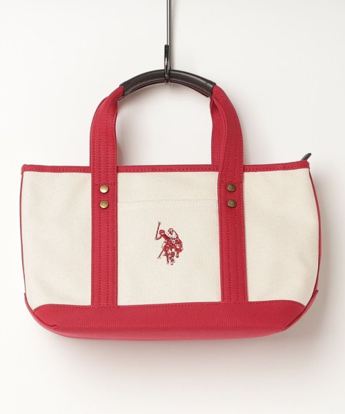 U.S. POLO ASSN.(U．S． POLO ASSN．)/【U.S. POLO ASSN.】キャンバストートS トートバッグ USPA1862/レッド