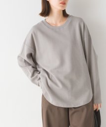 OMNES(オムネス)/【OMNES】リップルダブルフェイス 裾ラウンド長袖Tシャツ/グレー