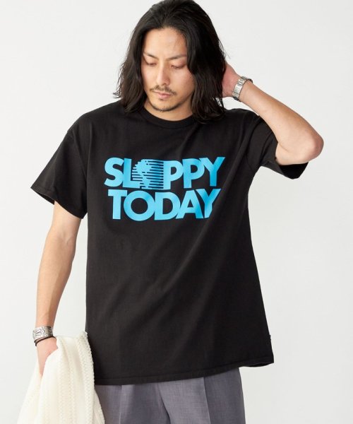 SHIPS MEN(シップス　メン)/【SHIPS別注】SloppySupply: ロゴ プリント 半袖 Tシャツ/ブラック