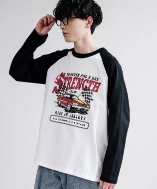 Rocky Monroe/ロンT ラグラン 長袖 メンズ レディース カットソー Tシャツ プリント カレッジ 天竺ボディ ロゴ 綿 コットン 古着 リラックス ルーズ ビッグシルエット/505934478