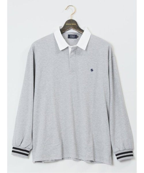 GRAND-BACK(グランバック)/【大きいサイズ】ポロ/POLO 裏毛 無地ラガーシャツ メンズ Tシャツ カットソー カジュアル インナー ビジネス ギフト プレゼント/グレー