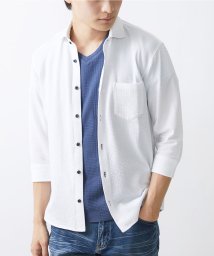 MK homme(エムケーオム)/ストライプサッカーシャツ/ホワイト