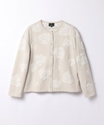 LANVIN COLLECTION(ランバンコレクション（レディス）)/フラワージャカードニットカーディガン/ベージュ系