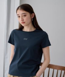 CARA　O　CRUZ(キャラ・オ・クルス)/洗える ラインストーンTシャツ/ネイビー