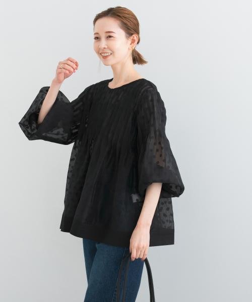 URBAN RESEARCH ROSSO(URBAN　RESEARCH　ROSSO)/TORRAZZO DONNA　シアードット前後2wayブラウス/BLACK