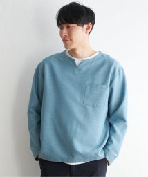 ikka(イッカ)/【2点セット】キーネックシャツTインナーセット/ブルー