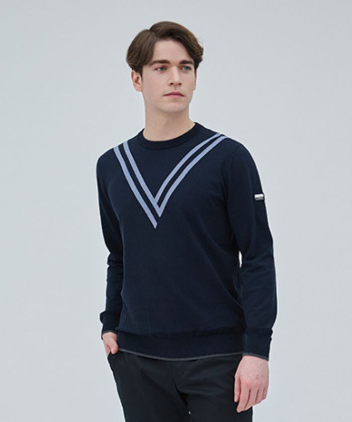 LANVINSPORT クルーネックセーター ネイビー 38 LANVINSPORT クルーネックセーター ネイビー 38