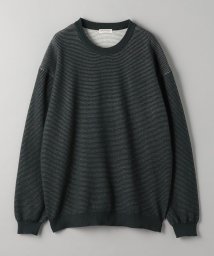 BEAUTY&YOUTH UNITED ARROWS(ビューティーアンドユース　ユナイテッドアローズ)/ガスコットン リップル クルーネック ニット/DK.GREEN