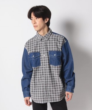 LEVI’S OUTLET/SILVERTAB（TM） 2 ポケットシャツ ブルー CLERMONT/505921190