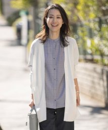 J.PRESS LADIES（LARGE SIZE）(J．プレス　レディス（大きいサイズ）)/【洗える】COTTON MODAL Vネック カーディガン/アイボリー系