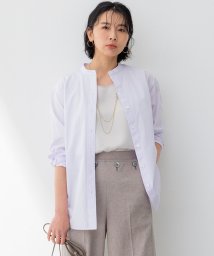 NIJYUSANKU（LARGE SIZE）(２３区（大きいサイズ）)/【Oggi4月号掲載/洗える】CANCLINI バンドカラー シャツ/ラベンダーストライプ