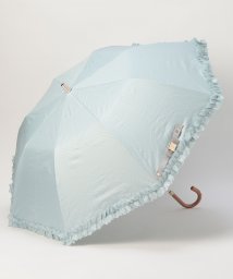 LANVIN en Bleu(umbrella)(ランバンオンブルー（傘）)/晴雨兼用折りたたみ日傘　ドビーフリル/グリーン