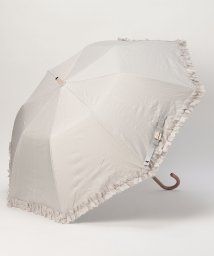 LANVIN en Bleu(umbrella)(ランバンオンブルー（傘）)/晴雨兼用折りたたみ日傘　ドビーフリル/ベージュ