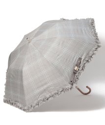 LANVIN en Bleu(umbrella)(ランバンオンブルー（傘）)/晴雨兼用折りたたみ日傘　ドビーフリル/グレー