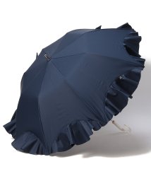 LANVIN en Bleu(umbrella)(ランバンオンブルー（傘）)/晴雨兼用折りたたみ日傘　フレアフリル/ネイビーブルー