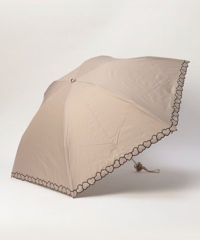 晴雨兼用折りたたみ日傘　ハート刺繍
