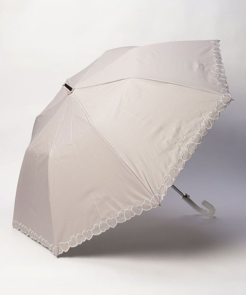FURLA(フルラ)/晴雨兼用折りたたみ日傘　ハート刺繍/ダークグレー