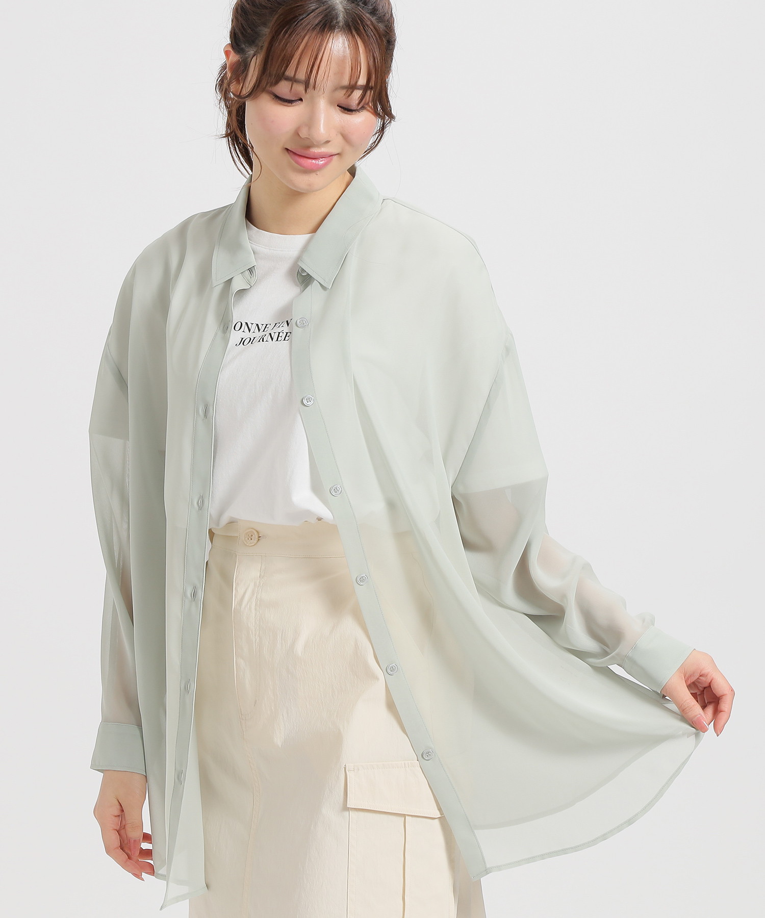 Tシャツ付シアーシャツ Tシャツ付シアーシャツ