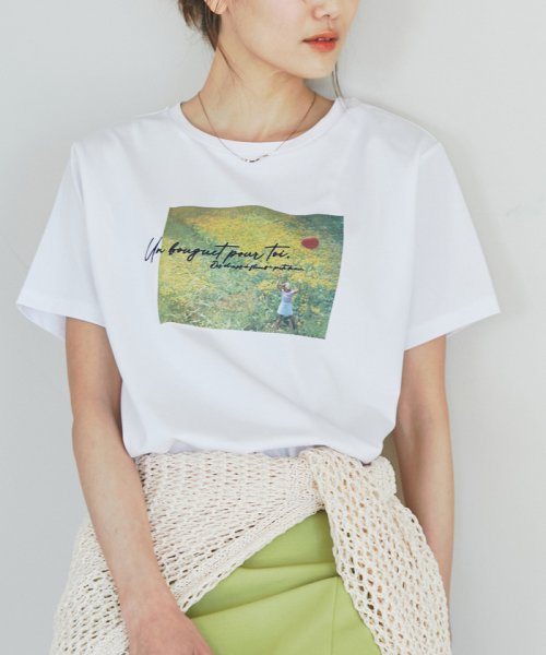 ROPE' PICNIC(ロペピクニック)/RENU/ロゴ&フォトTシャツ/ホワイト（10）