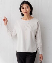 NIJYUSANKU（LARGE SIZE）(２３区（大きいサイズ）)/【Oggi4月号掲載/洗える】ミニマルディテールプルオーバー カットソー/ベージュ系