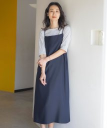 J.PRESS LADIES(J．プレス　レディス)/【洗える・UVカット・接触冷感】ストレッチバックサテン キャミワンピース/ネイビー系