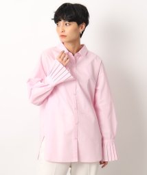 OPAQUE.CLIP(オペークドットクリップ)/袖口プリーツシャツ【洗濯機洗い可】/ピンク（071）