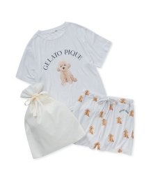 gelato pique(gelato pique)/【ラッピング済み】DOG柄ワンポイントTシャツ＆ショートパンツSET/LGRY