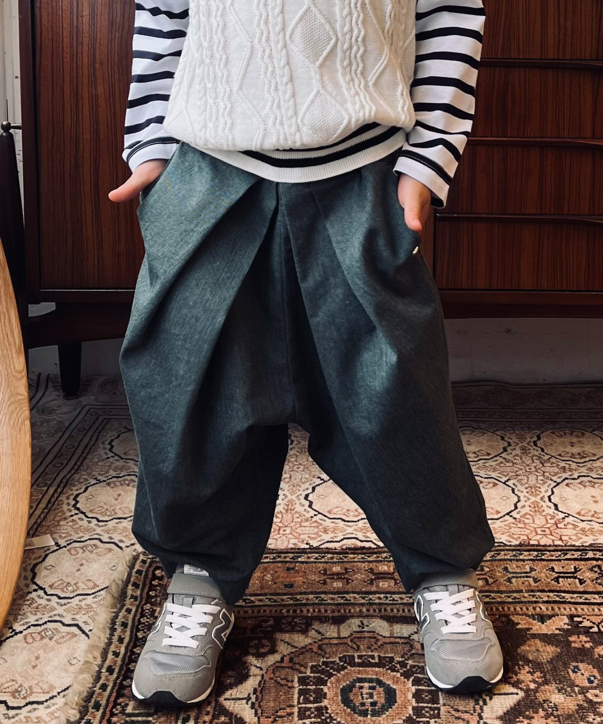 FITH フィス FITH 綿麻COOLMAXタックパンツ グリーン 110 FITH フィス FITH 綿麻COOLMAXタックパンツ グリーン 110