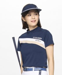 le coq sportif GOLF (ルコックスポルティフ（ゴルフ）)/【ストレッチフォーサー】ラインデザイン半袖シャツ/ネイビー