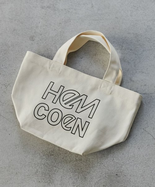 coen(coen)/HeM（ヘム）別注ロゴトートバッグSサイズ/OFFWHITE