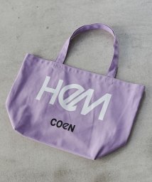 coen(coen)/HeM（ヘム）別注ロゴトートバッグLサイズ/LILAC