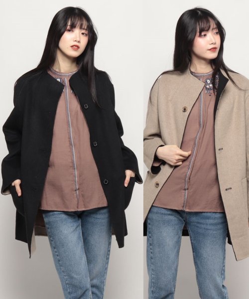Tiara(ティアラ)/Short coat/ブラックベージュ