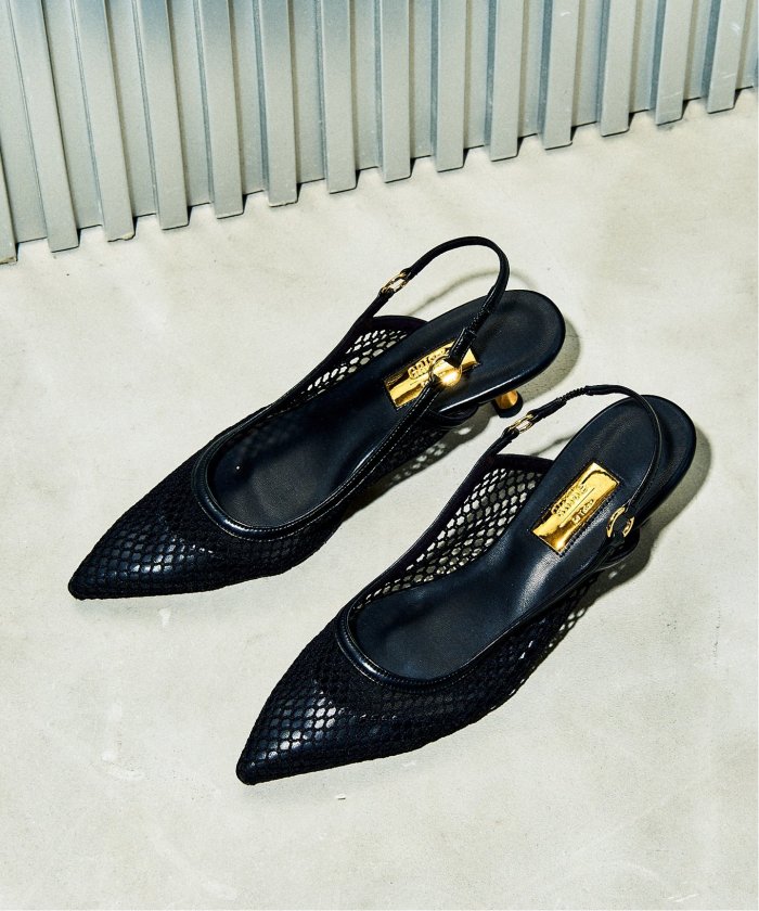 GRISE5cmポインテッドメッシュスリングバック GRISE5cmポインテッドメッシュスリングバック