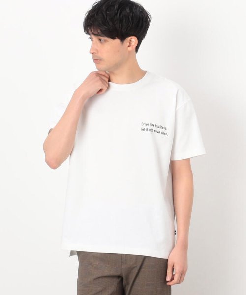  COMME CA COMMUNE(コムサコミューン)/ＵＳＡコットン引き揃え天竺 ロゴＴシャツ/ホワイト