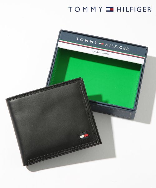 TOMMY HILFIGER(トミーヒルフィガー)/【TOMMY HILFIGER / トミーヒルフィガー】Yen Billfold w/Coin 二つ折り 財布 31TL25X014/ブラック 