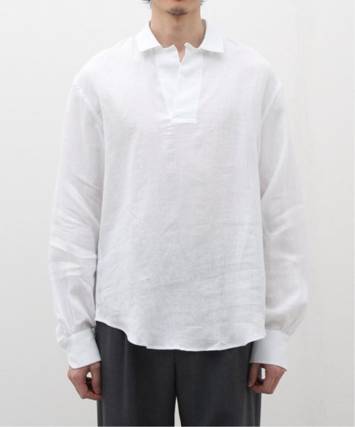 EDIFICE(エディフィス)/【Bourrienne Paris X / ブリエンヌ パリ ディス】Linen Pullover Shirt/ホワイト