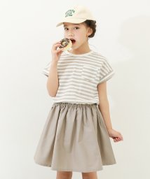 devirock(デビロック)/ドッキング 半袖ワンピース 子供服 キッズ ベビー 女の子 半袖ワンピース ノースリーブワンピース ワンピース /グレージュ