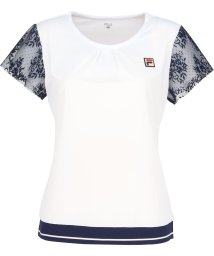 FILA（ZETT Ladies）/【テニス】 袖フラワーレース刺繍 ラウンドネックシャツ レディース/505934739