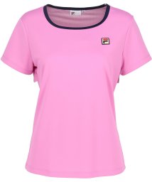 FILA（ZETT Ladies）(フィラ（ゼット　レディース）)/【テニス】無地 バックホールメッシュ　スクエアネックシャツ レディース/ピンク
